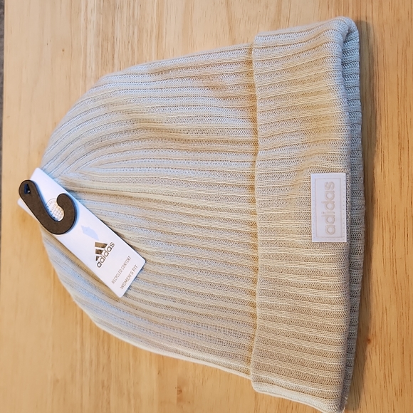 Adidas Recycled Content Beige/White Beanie - Picture 1 of 6